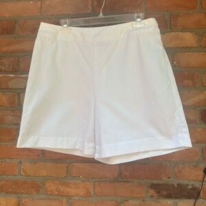 Talbot's White Cotton Shorts ~ Side Zip ~ 14 ~ NWOT
